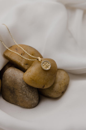 Χρυσό κωνσταντινάτο Κ14 με ζιργκόν CT5103.034